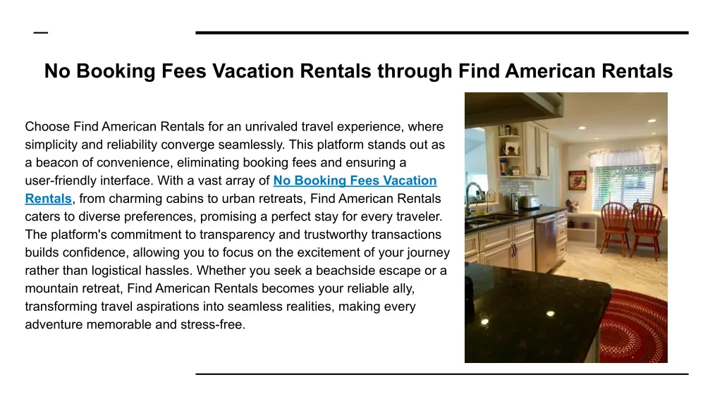 no booking fees vacation rentals through find