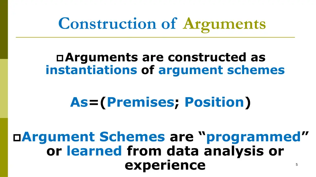 construction of arguments 1