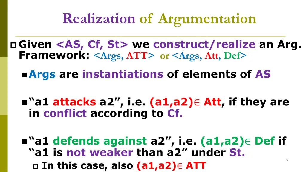 realization of argumentation 2