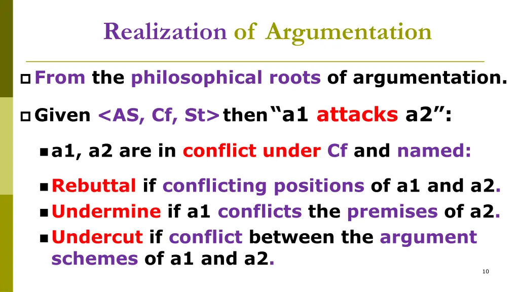 realization of argumentation 3