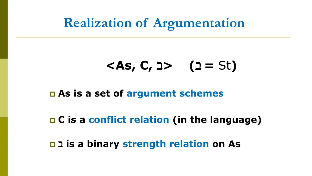 realization of argumentation