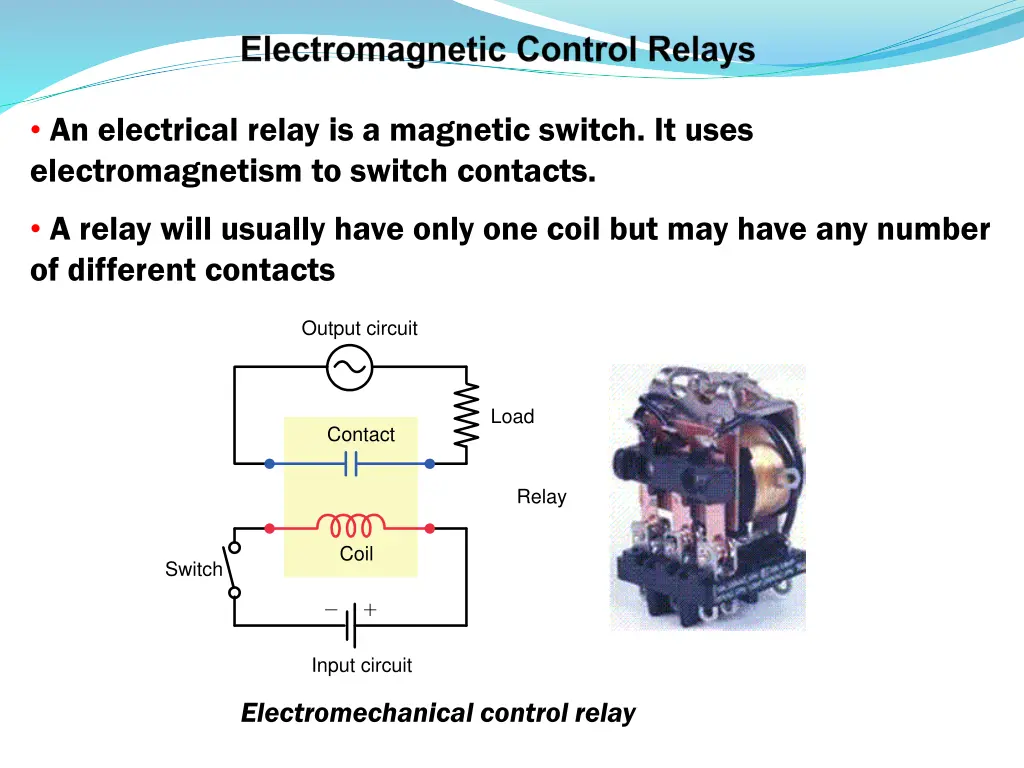 an electrical relay is a magnetic switch it uses