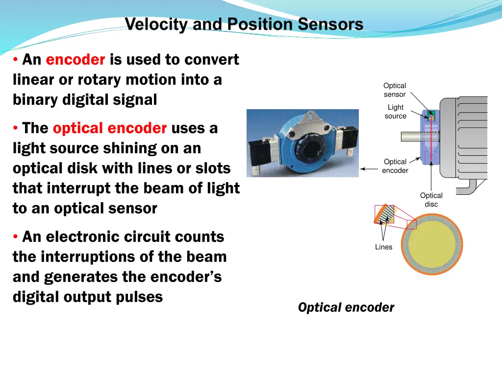 an encoder is used to convert linear or rotary