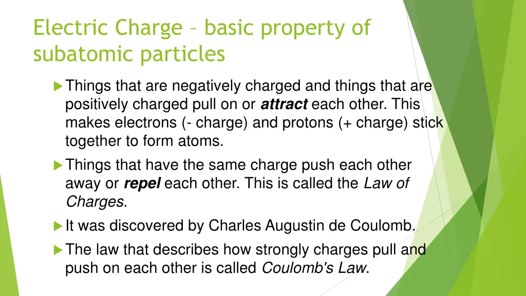 electric charge basic property of subatomic