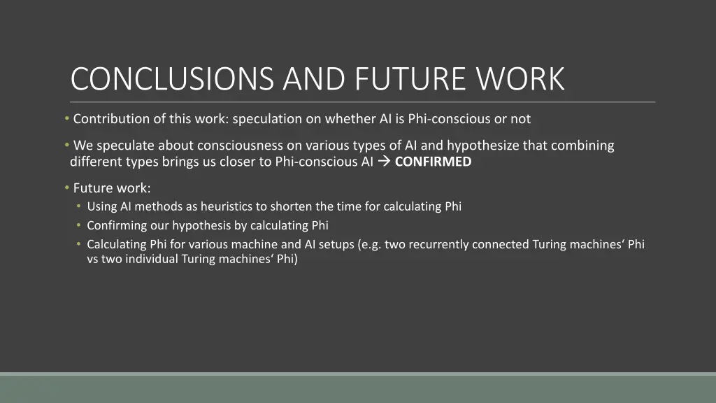 conclusions and future work