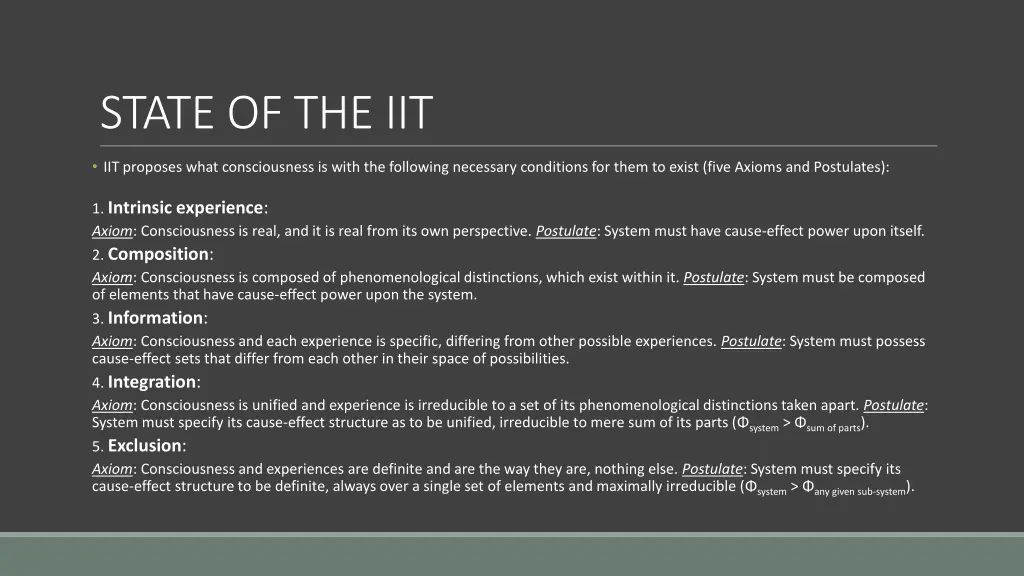 state of the iit 1