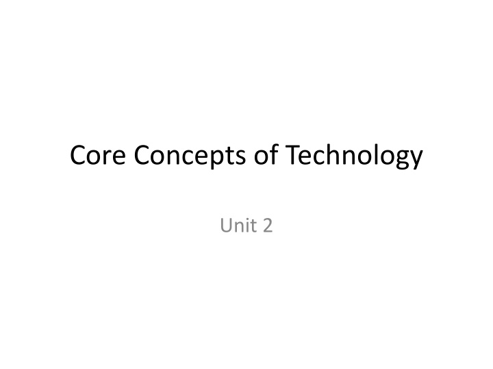 core concepts of technology