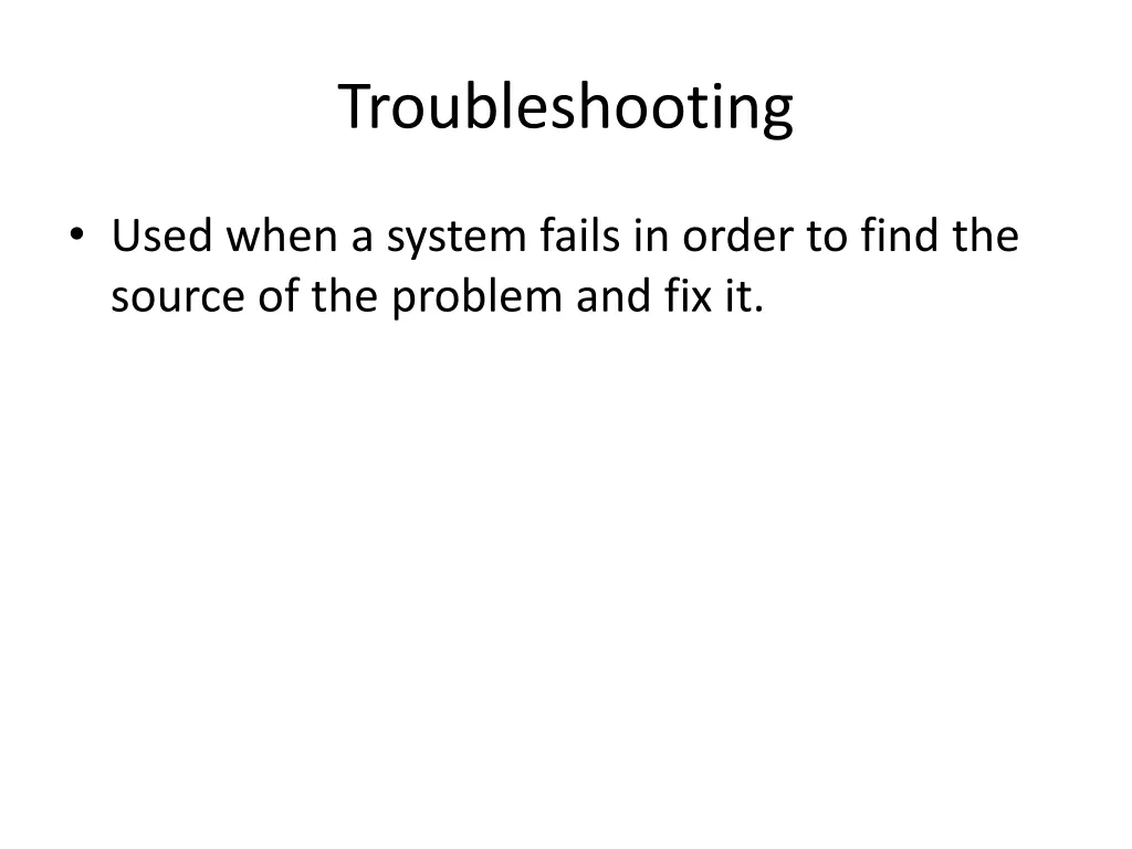 troubleshooting