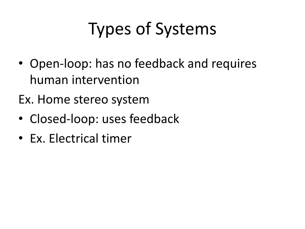 types of systems