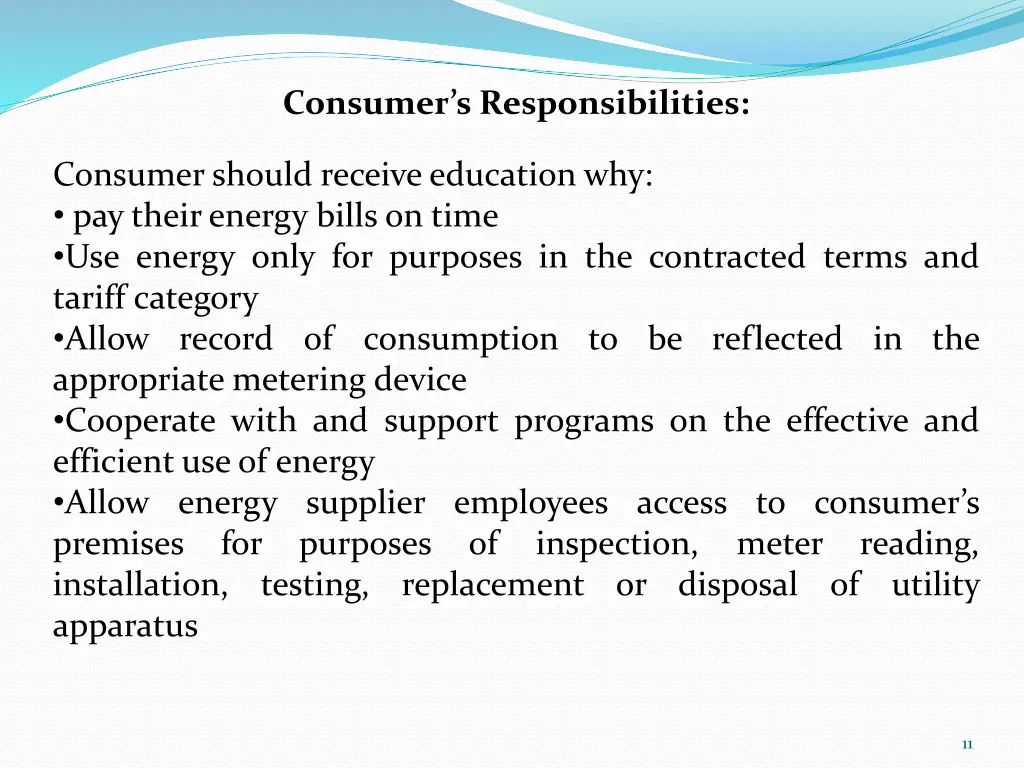 consumer s responsibilities