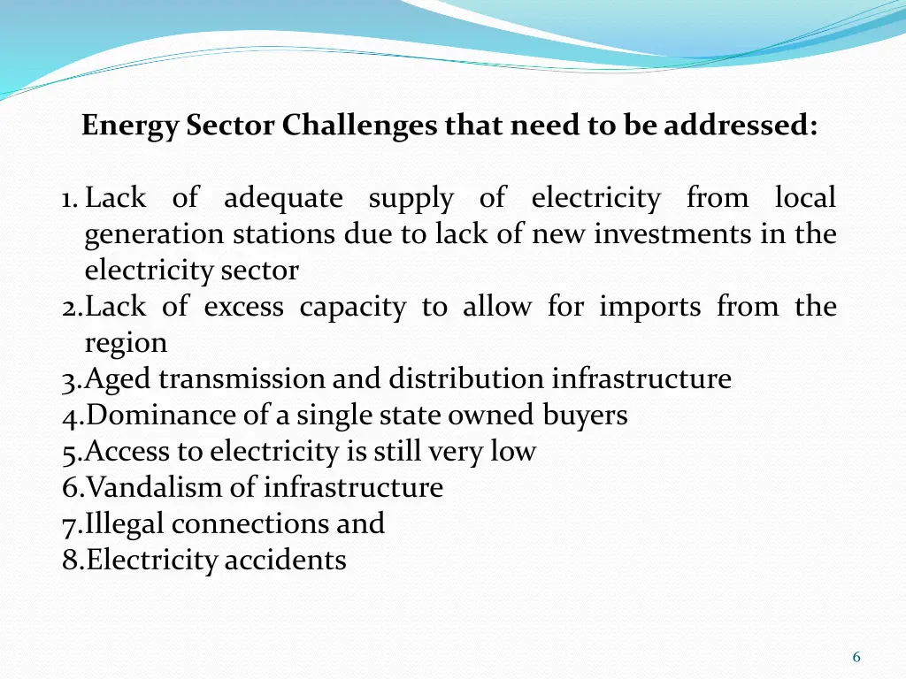 energy sector challenges that need to be addressed