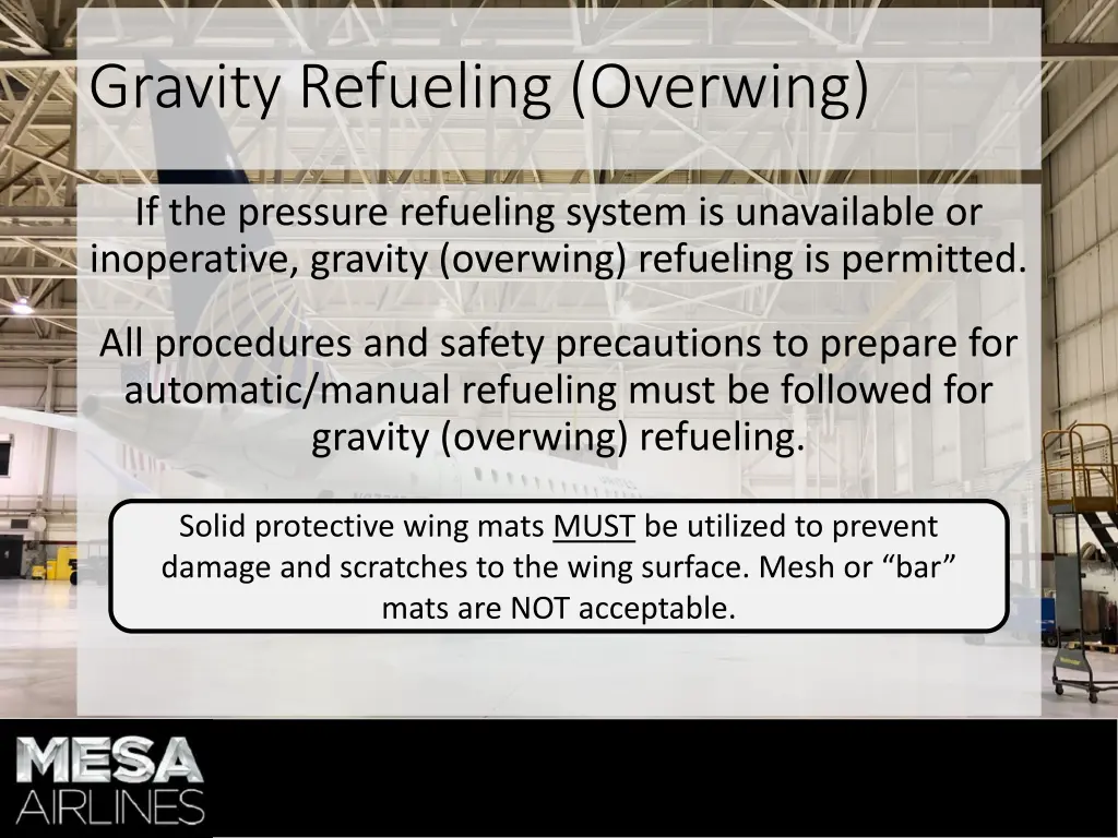 gravity refueling overwing