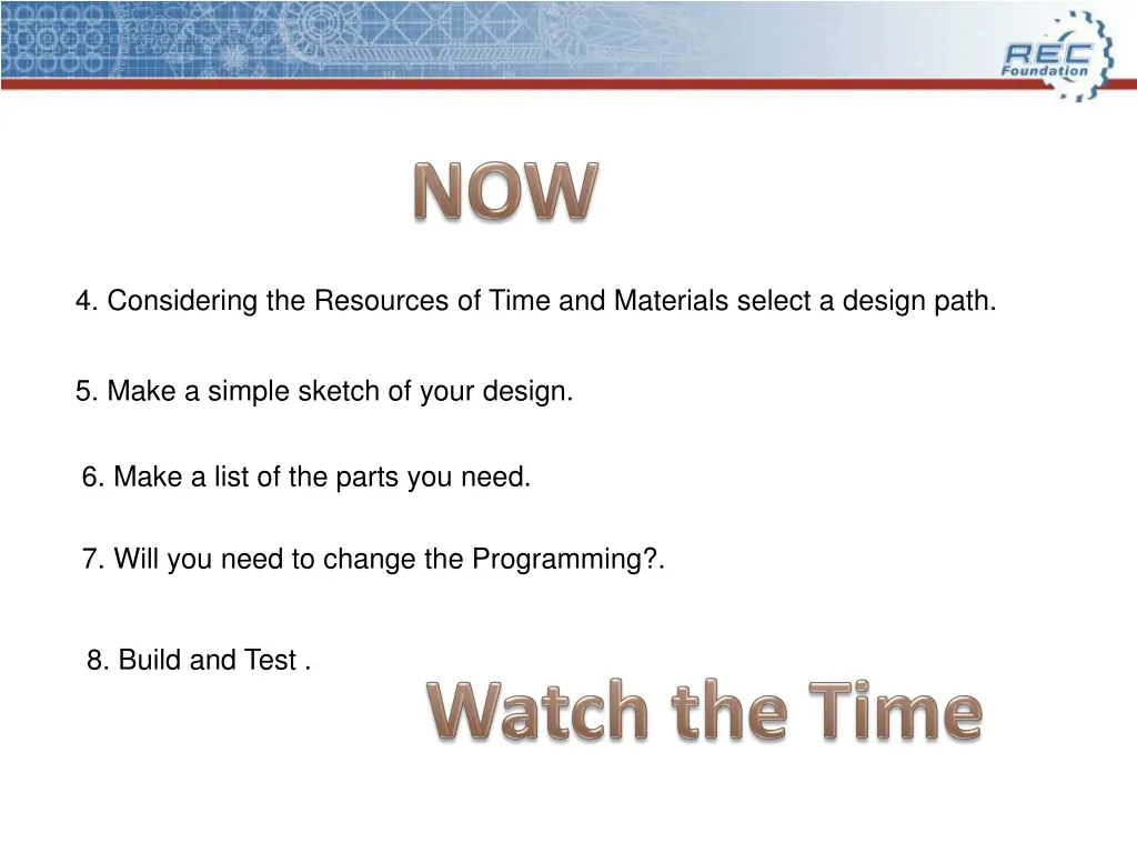 4 considering the resources of time and materials