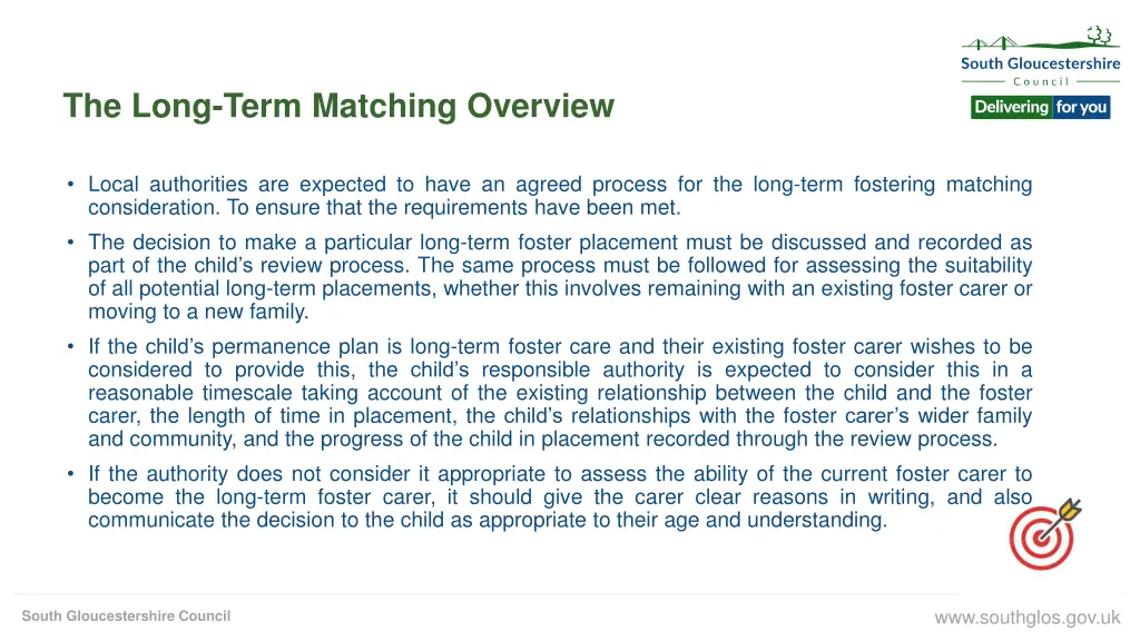 the long term matching overview