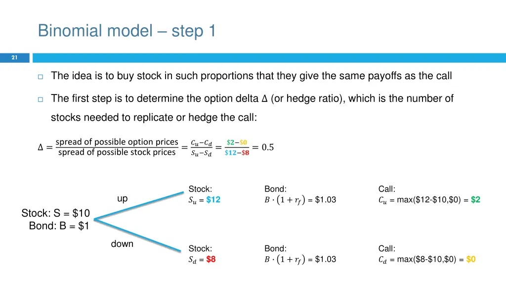 binomial model step 1