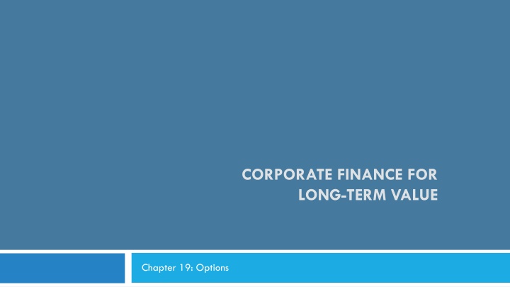 corporate finance for long term value