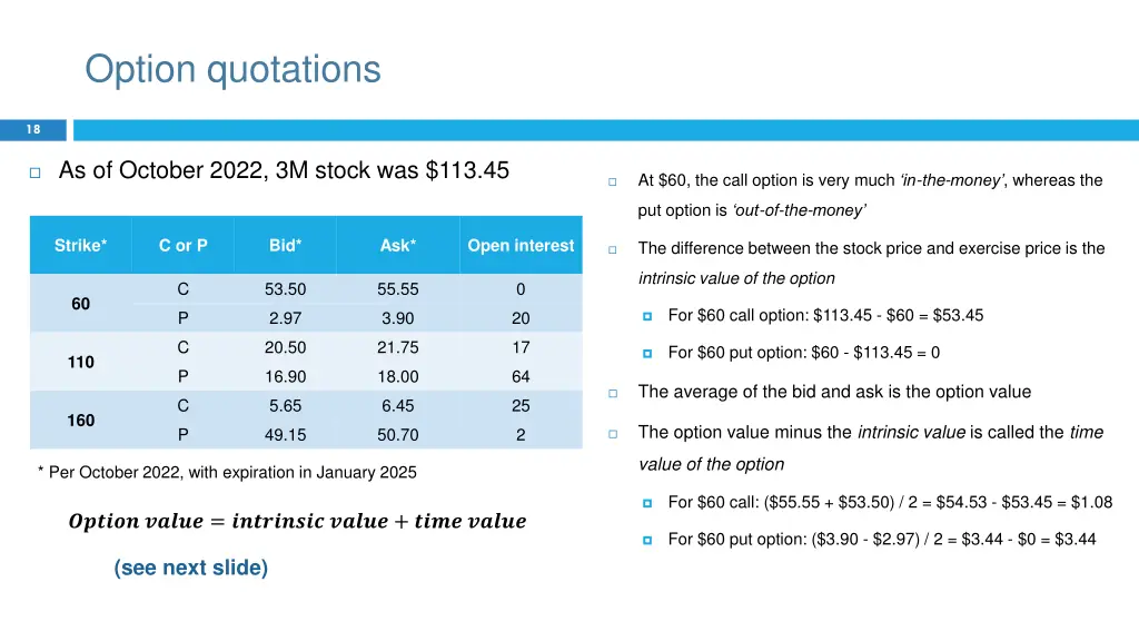 option quotations 1