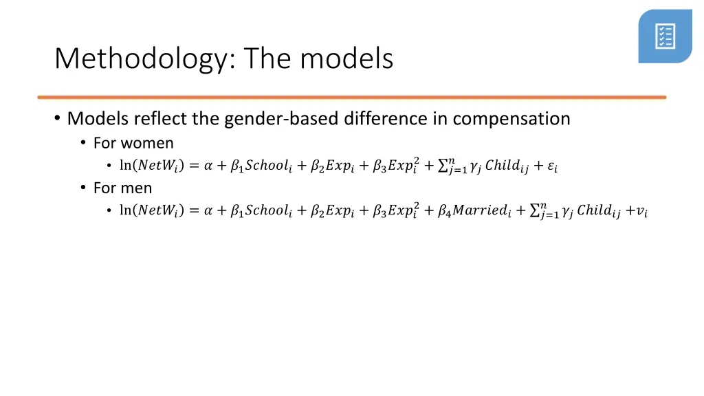 methodology the models