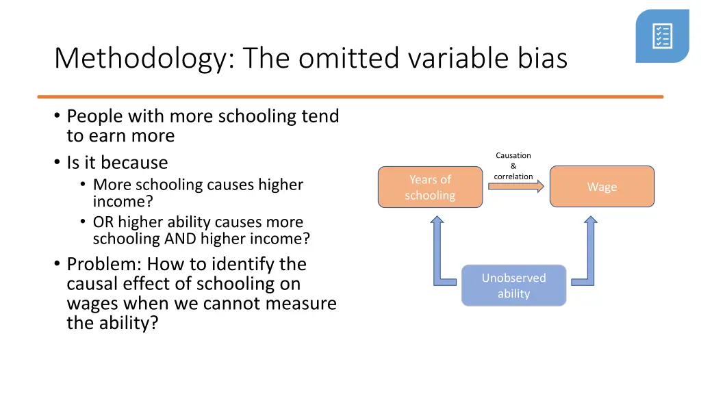 methodology the omitted variable bias