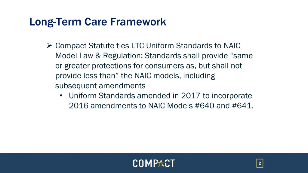 long term care framework