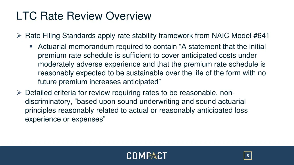 ltc rate review overview