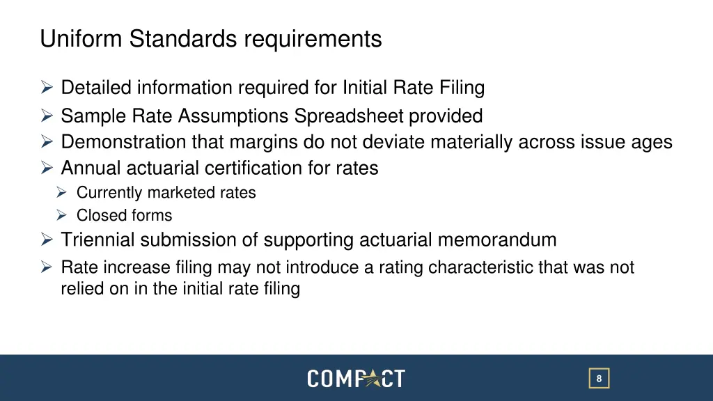 uniform standards requirements 1