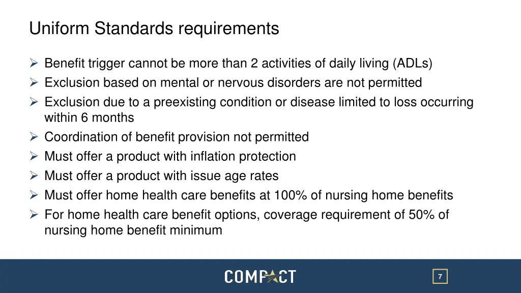 uniform standards requirements