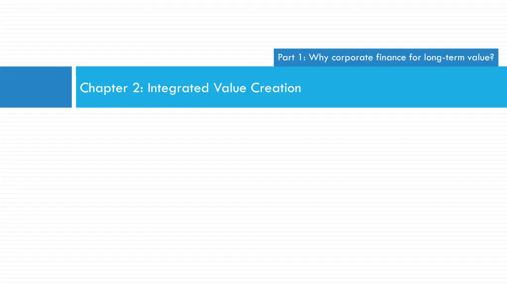 part 1 why corporate finance for long term value