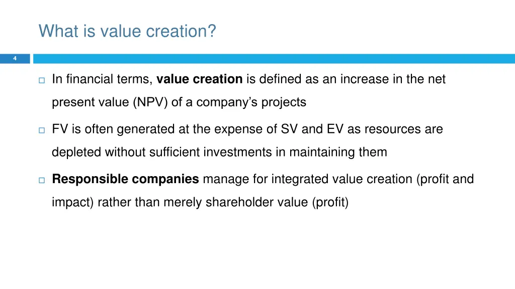 what is value creation