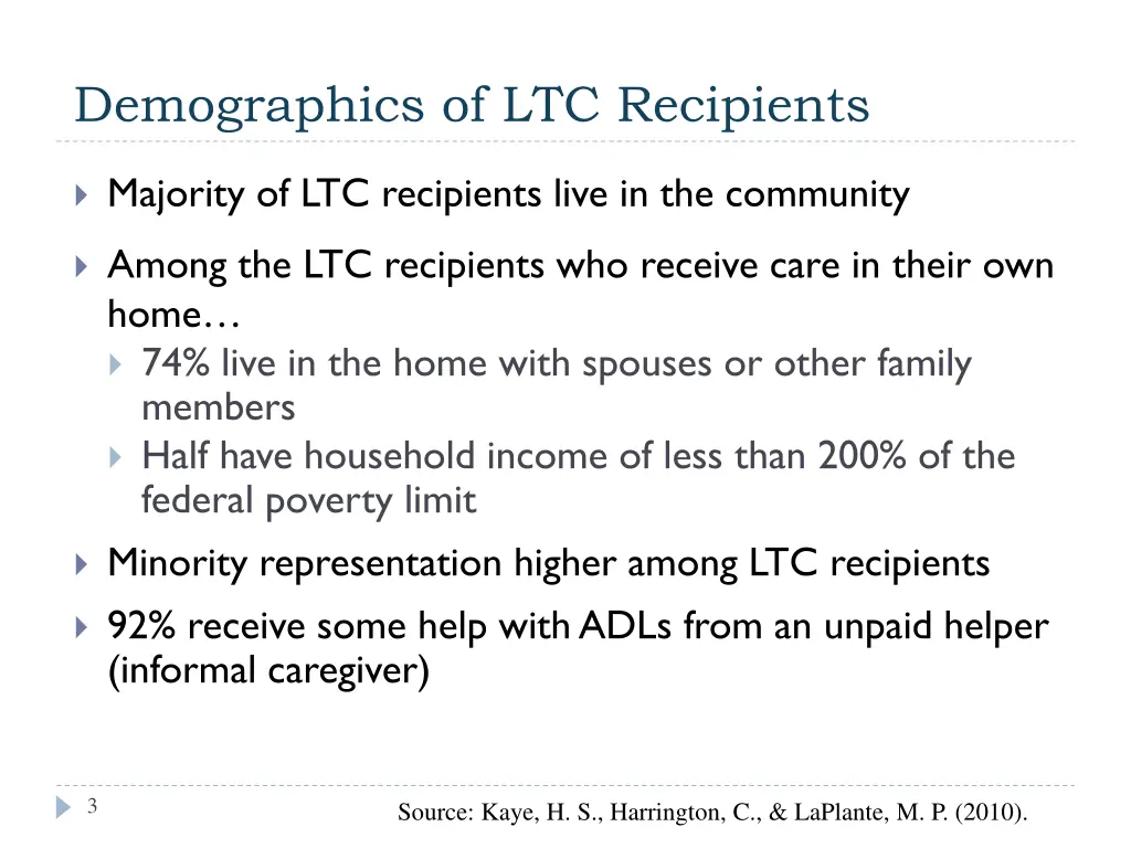 demographics of ltc recipients