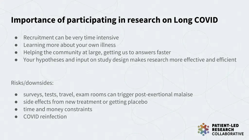 importance of participating in research on long