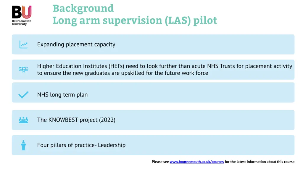 background long arm supervision las pilot