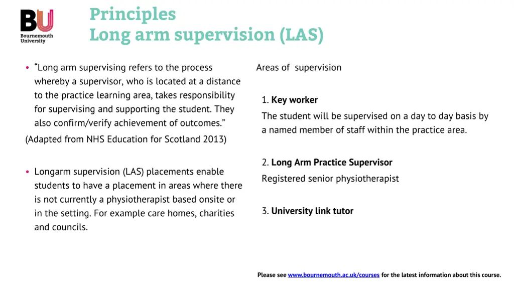 principles long arm supervision las