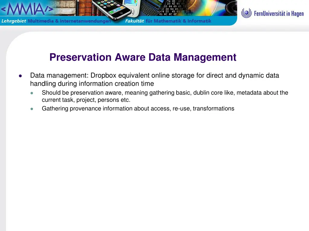 preservation aware data management