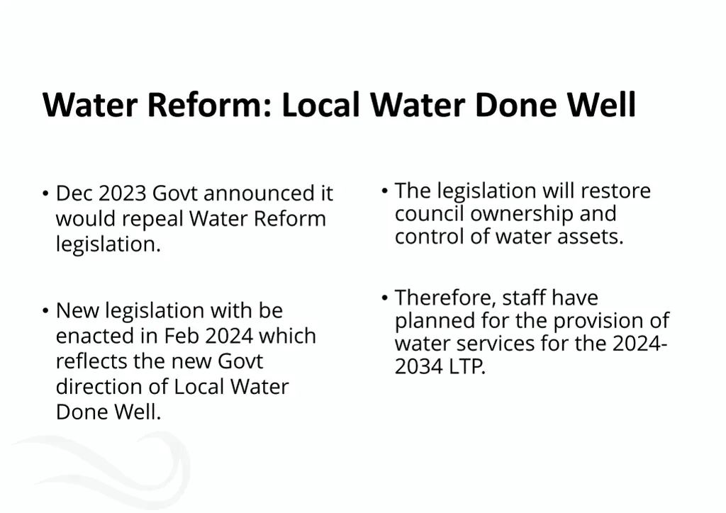 water reform local water done well