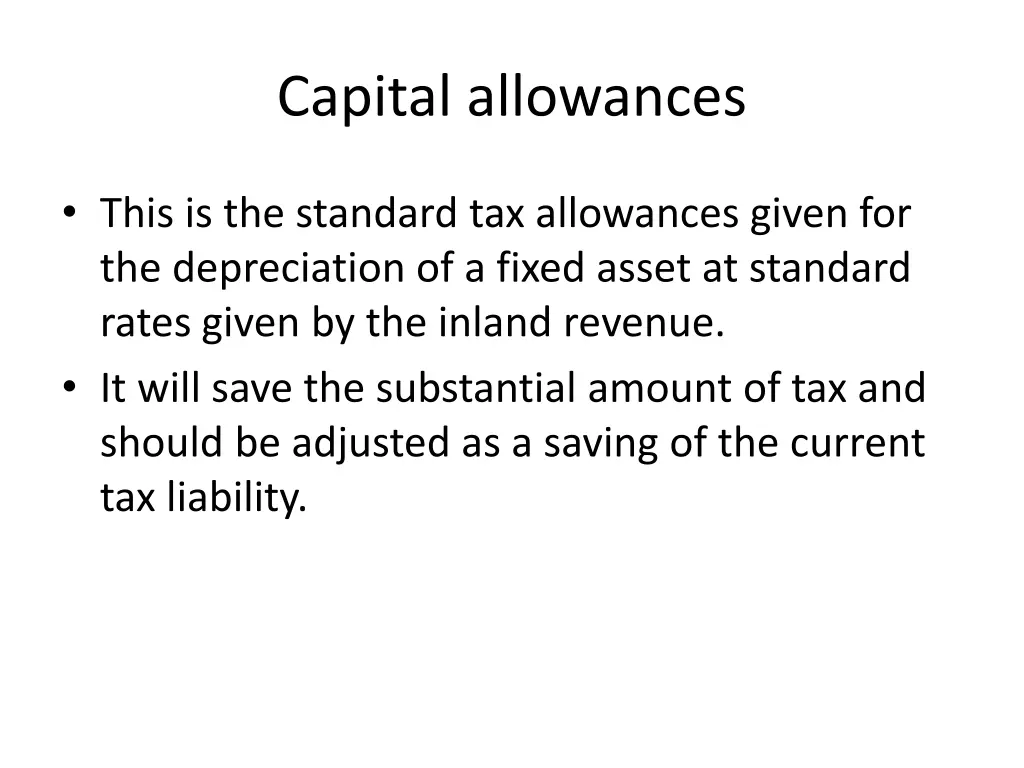 capital allowances