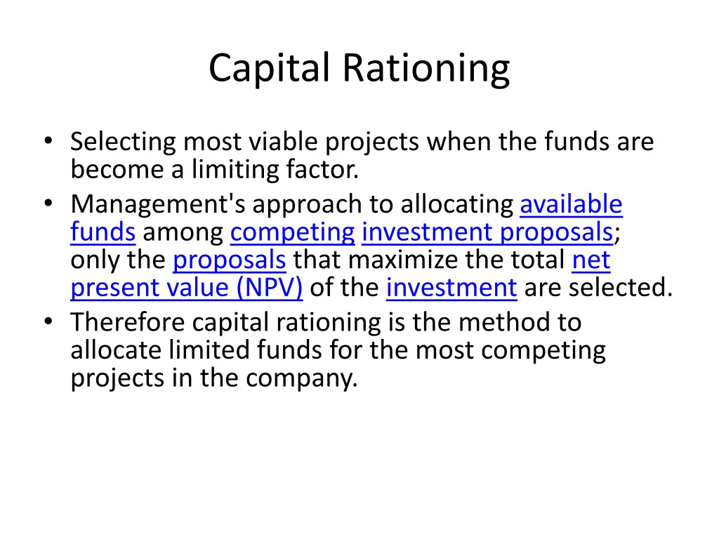 capital rationing