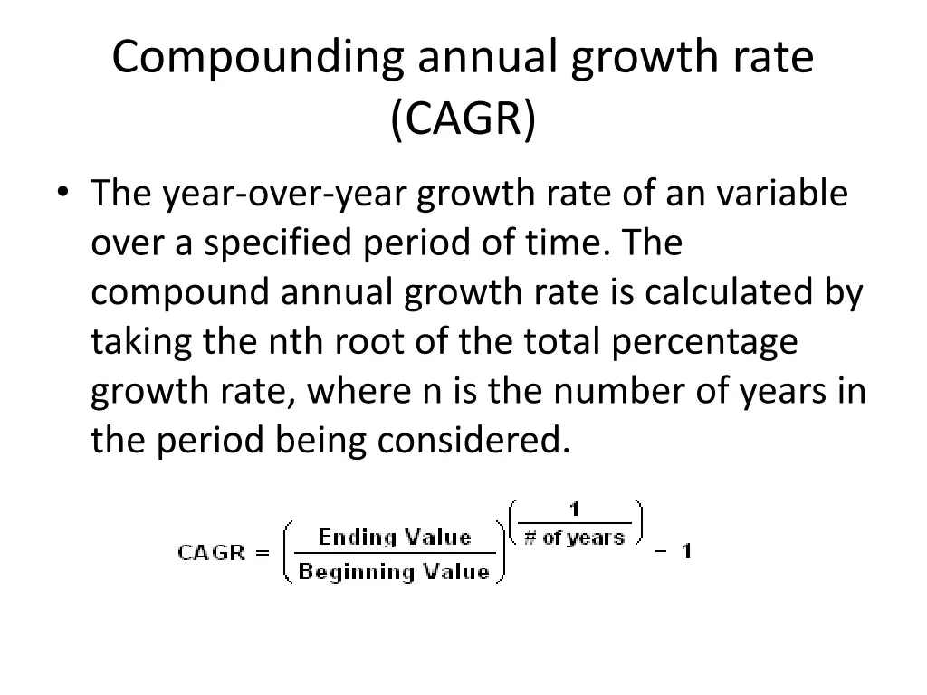 compounding annual growth rate cagr