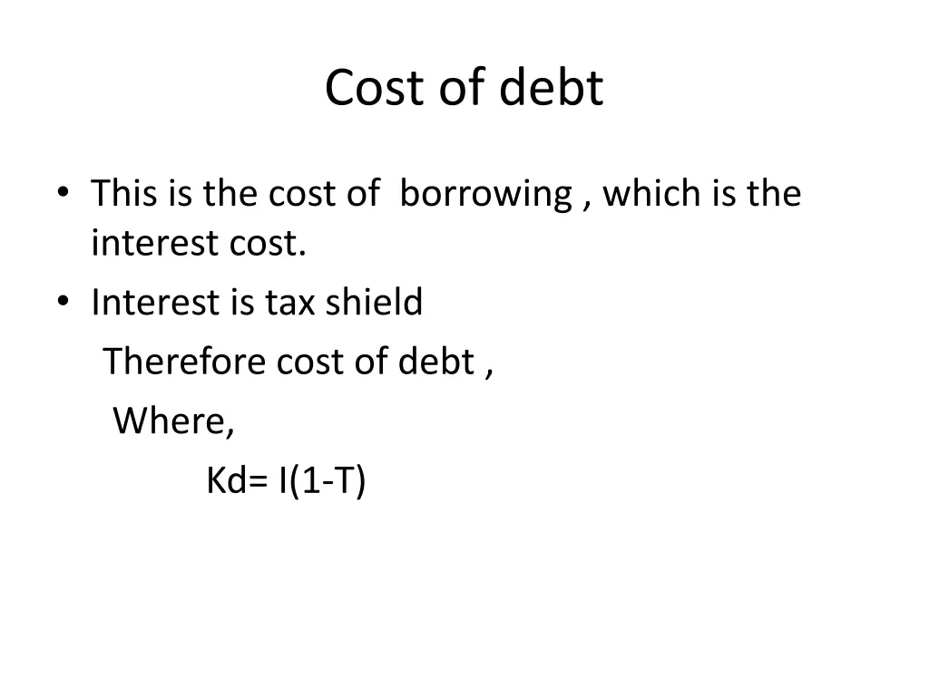 cost of debt