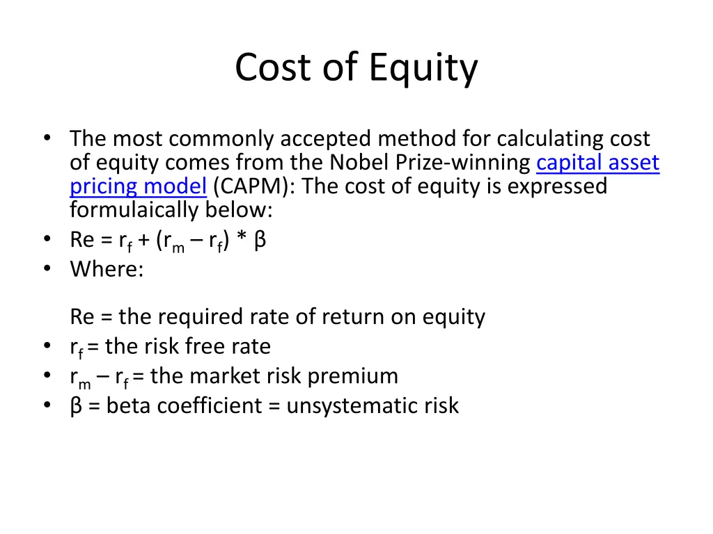 cost of equity 1