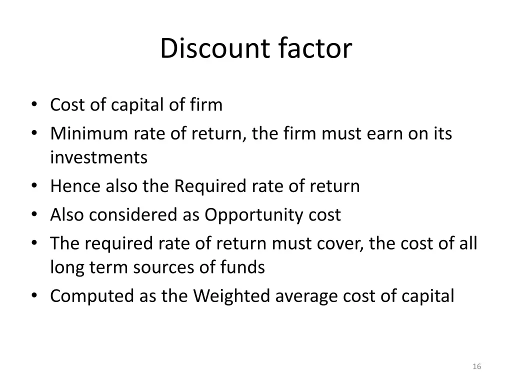 discount factor