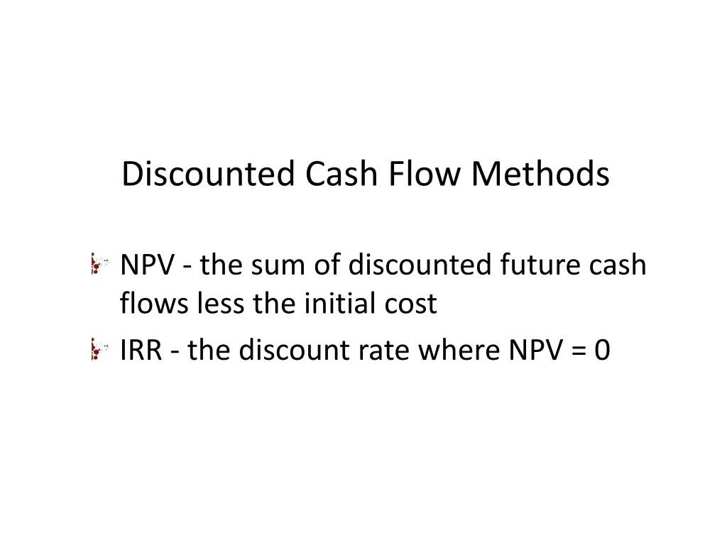 discounted cash flow methods