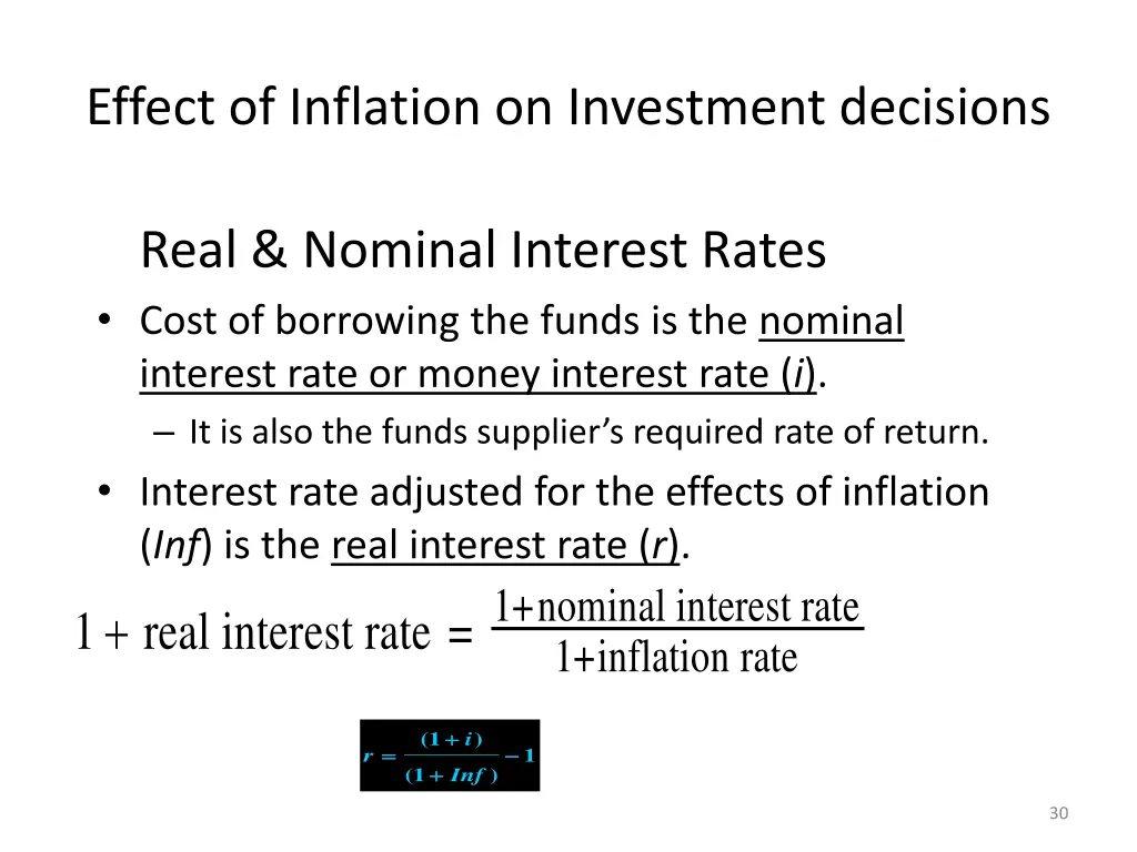 effect of inflation on investment decisions