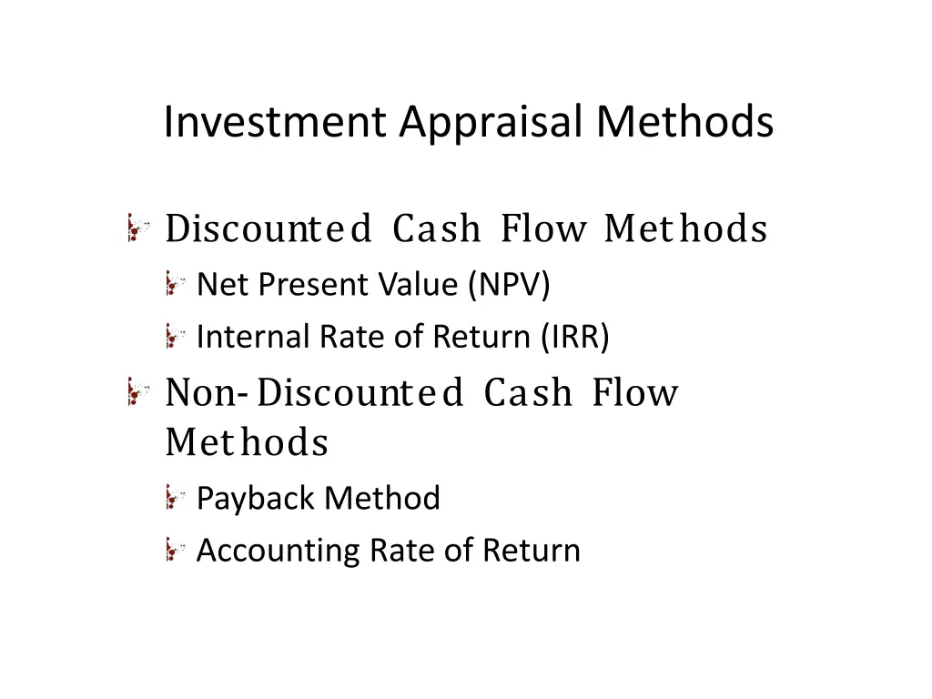 investment appraisal methods