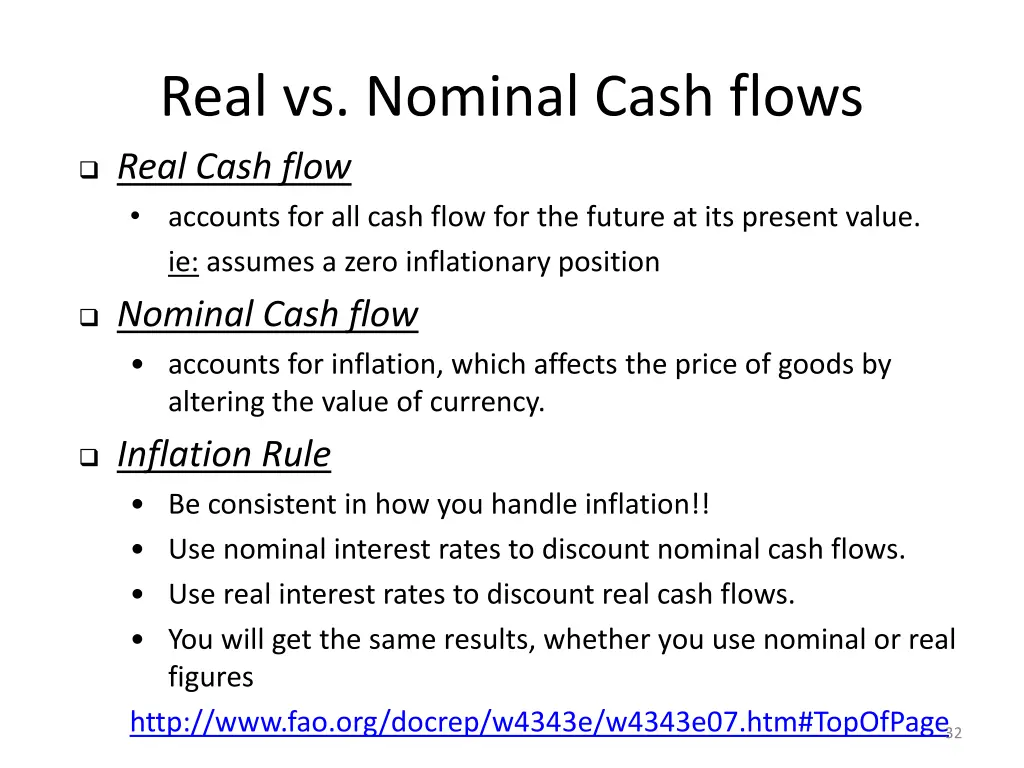 real vs nominal cash flows