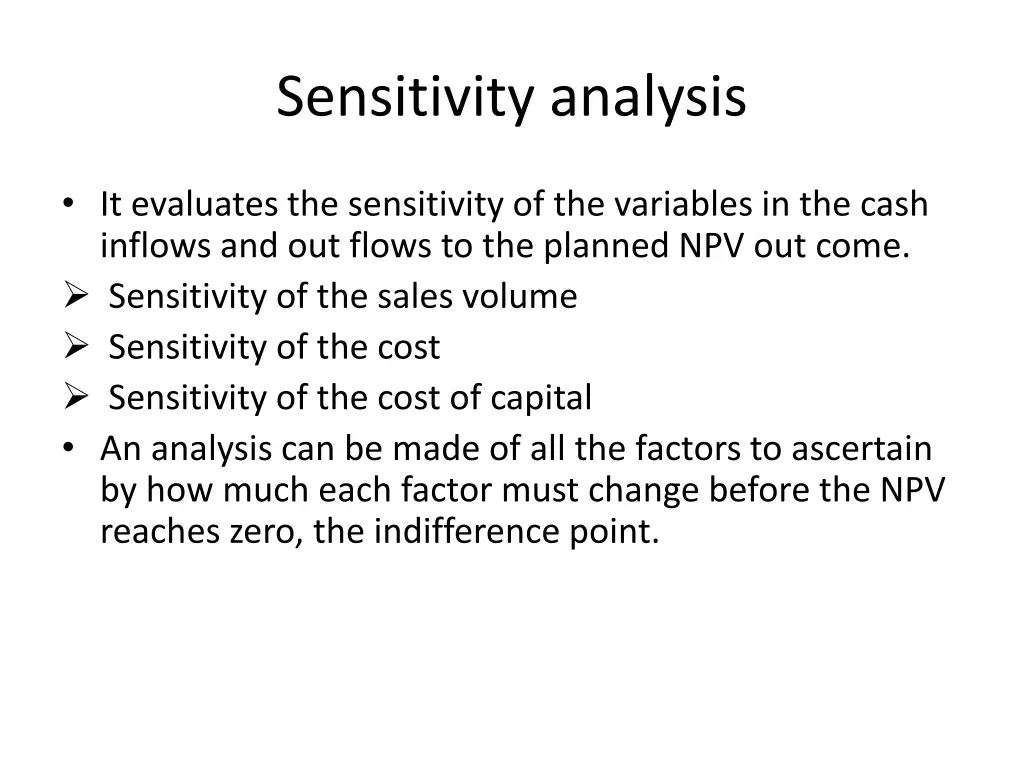 sensitivity analysis