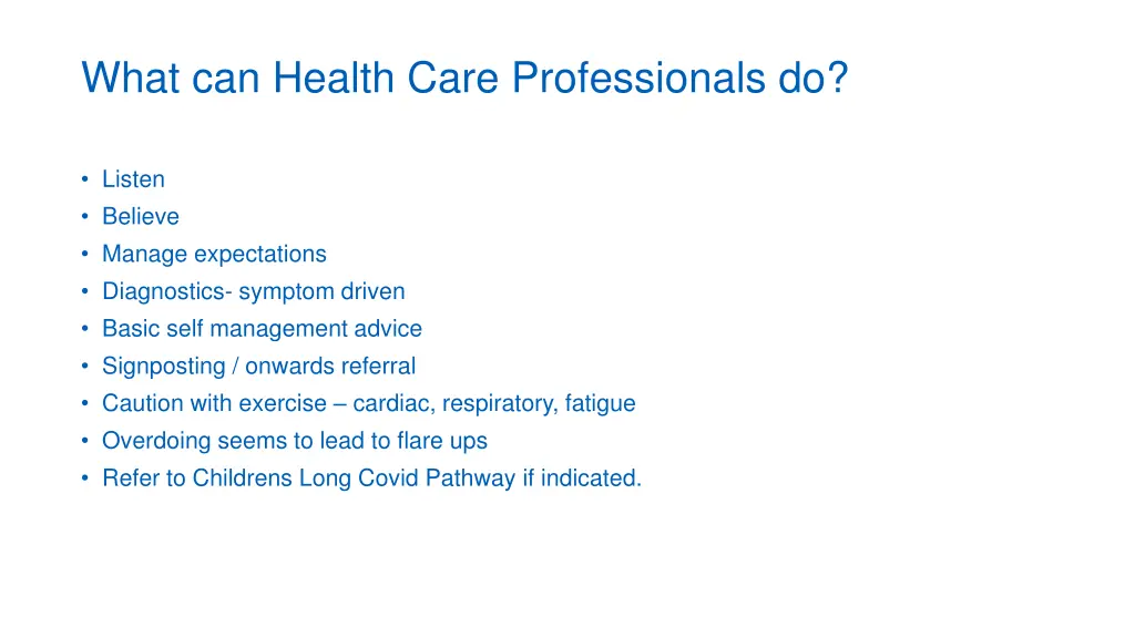 what can health care professionals do