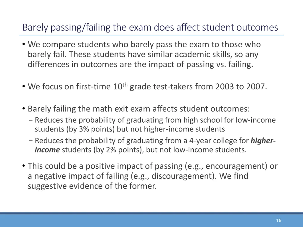 barely passing failing the exam does affect