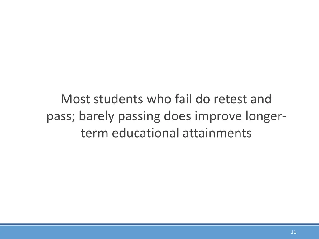 most students who fail do retest and pass barely