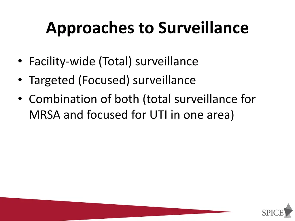 approaches to surveillance